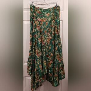 NATURAL LIFE Green Floral Midi Skirt NWT
